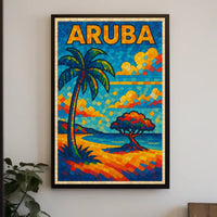 Aruba Mosaic Art Poster