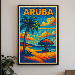 Aruba Mosaic Art Poster