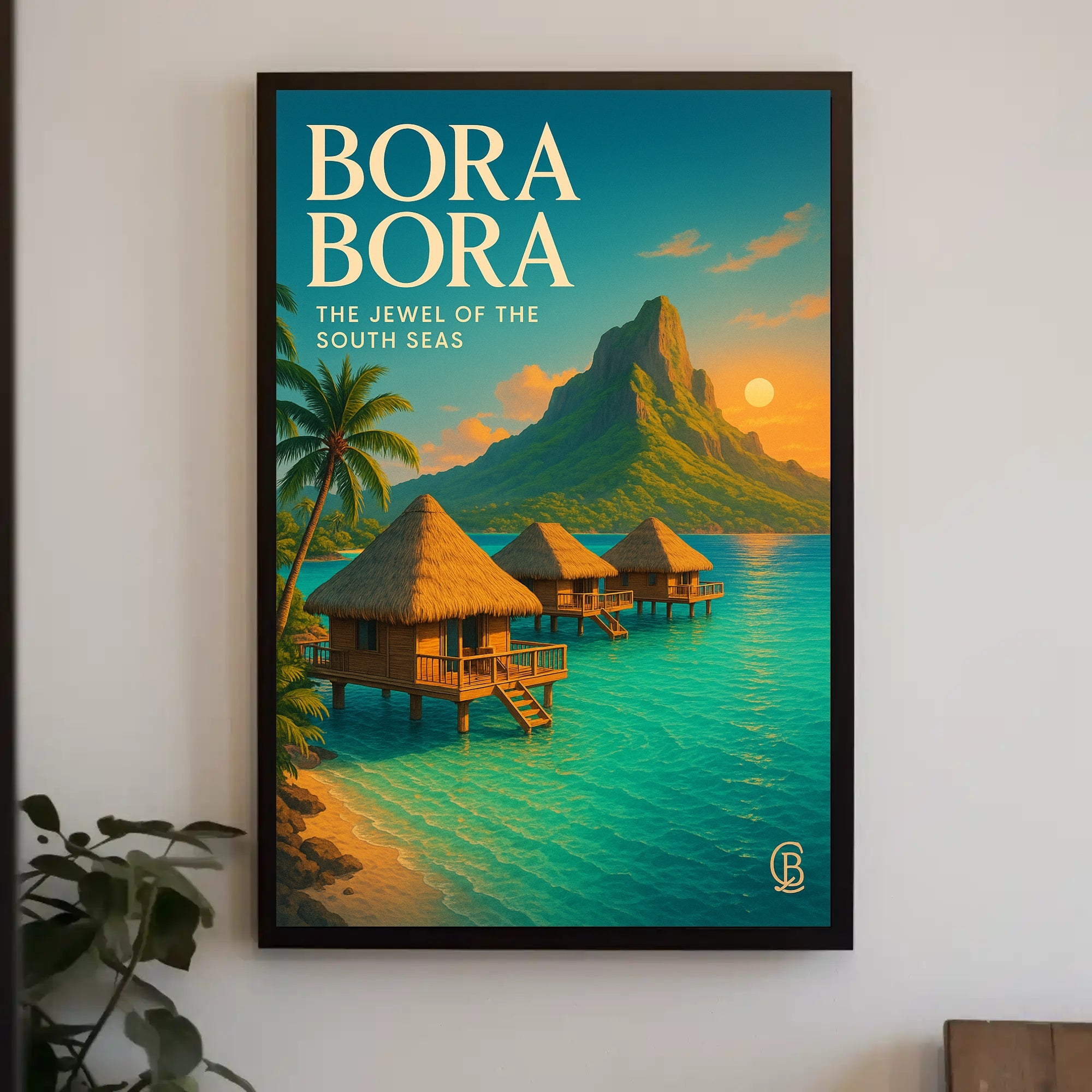 Bora Bora Tranquility in a Vintage Travel Poster PosterGoat