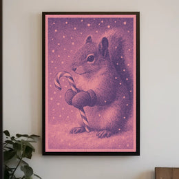 Festive Squirrel Delight Poster