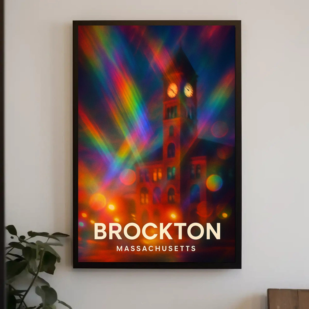 Brockton Massachusetts Vibrant Pop Art Decor Lovers Poster