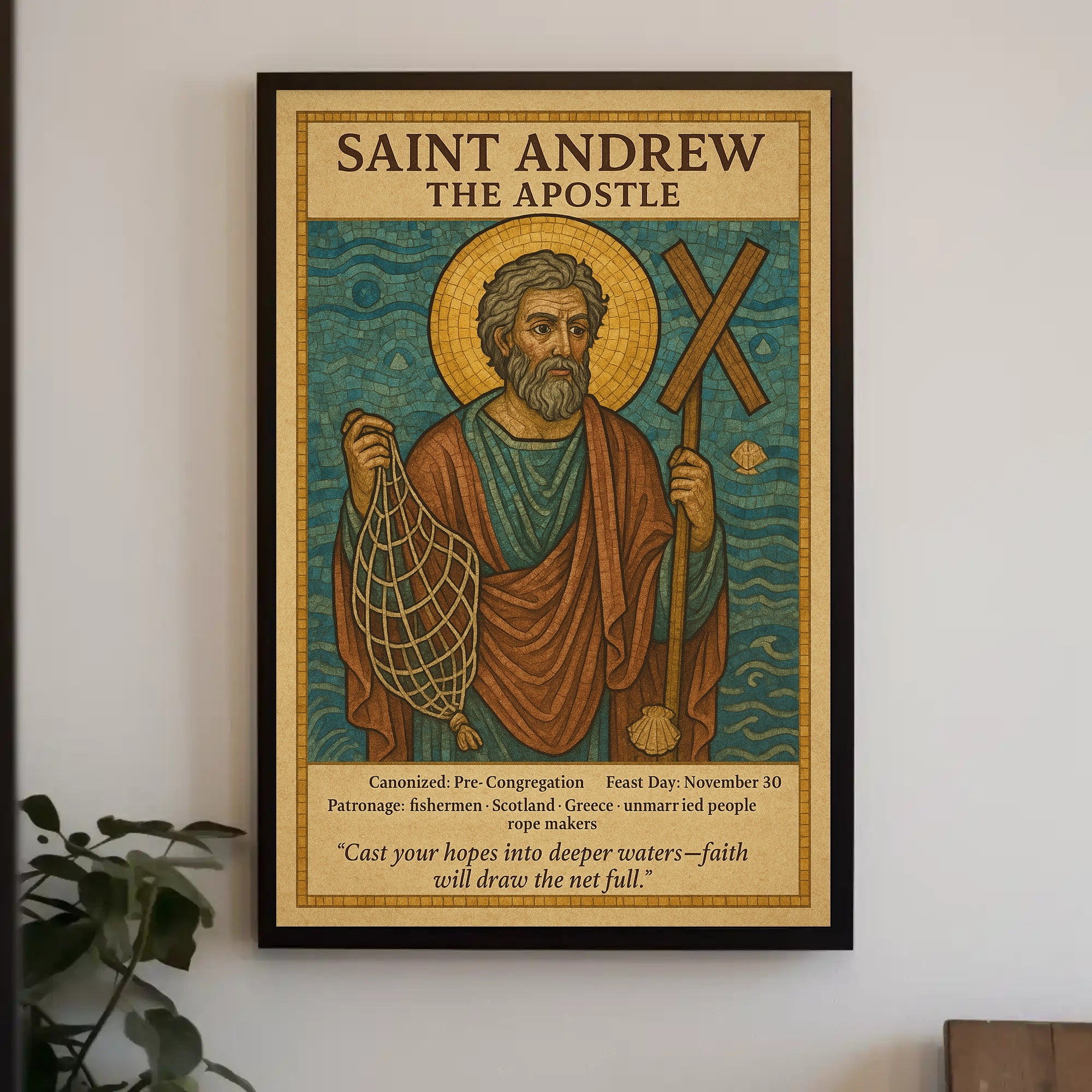 Saint Andrew Religious Icon Poster Cultural or Heritage Poster