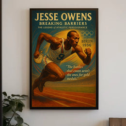 Jesse Owens Vintage Olympic Inspiration Poster Art