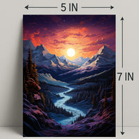 Majestic Mountain Sunset Poster
