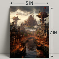 Steampunk Cityscape Poster