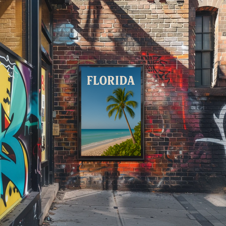 Florida Beach Retreat Vintage Travel Poster
