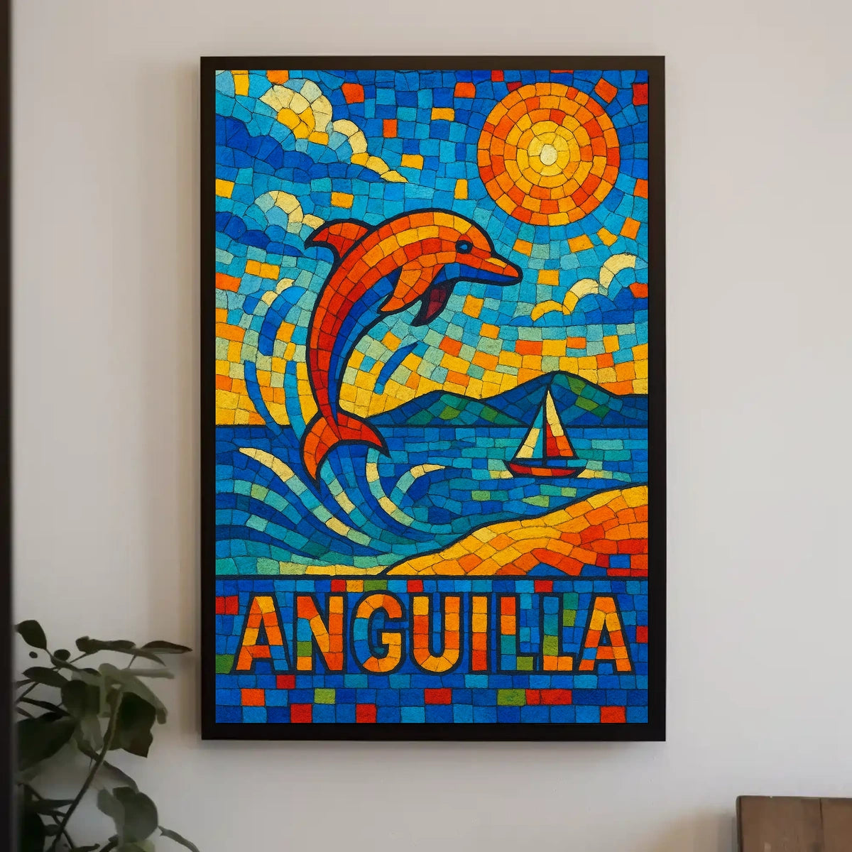 Anguilla Mosaic Art Poster