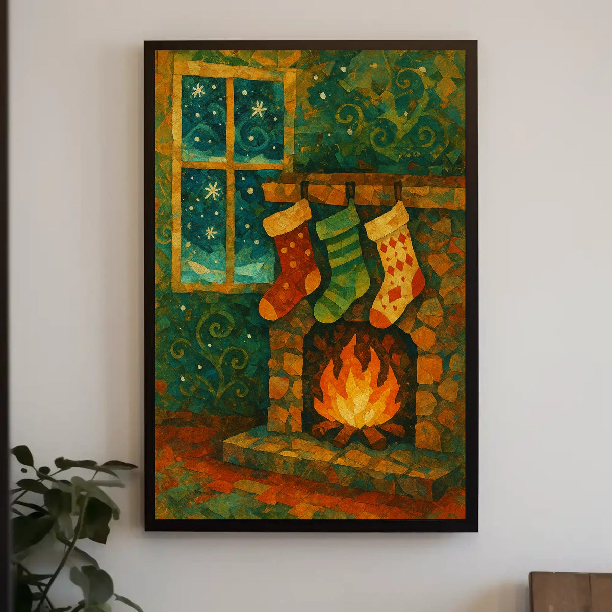 Cozy Holiday Hearth Poster