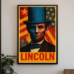 Lincoln Pop Art Poster Celebrating Historical and Presidential Icons