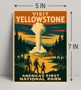 Visit Yellowstone Americas First National Park Poster PosterGoat