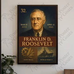 Franklin D. Roosevelt Vintage Historical Presidential Poster