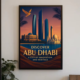 Abu Dhabi Poster Discover Cityscape Home Decor Enthusiasts