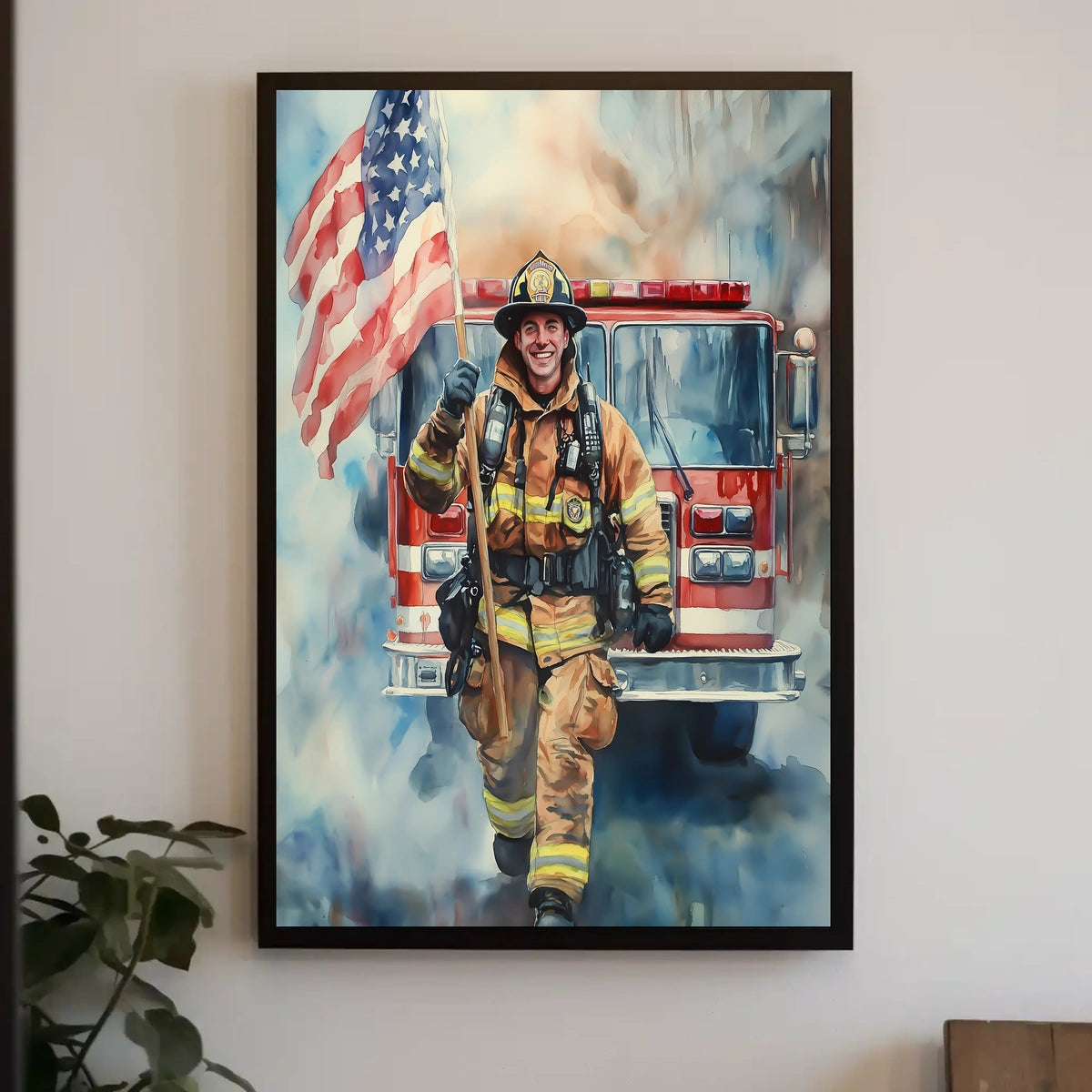 smiling firefighter Poster