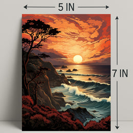 Sunset Over The Ocean Poster