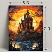 Enchanted Castle At Sunset Poster