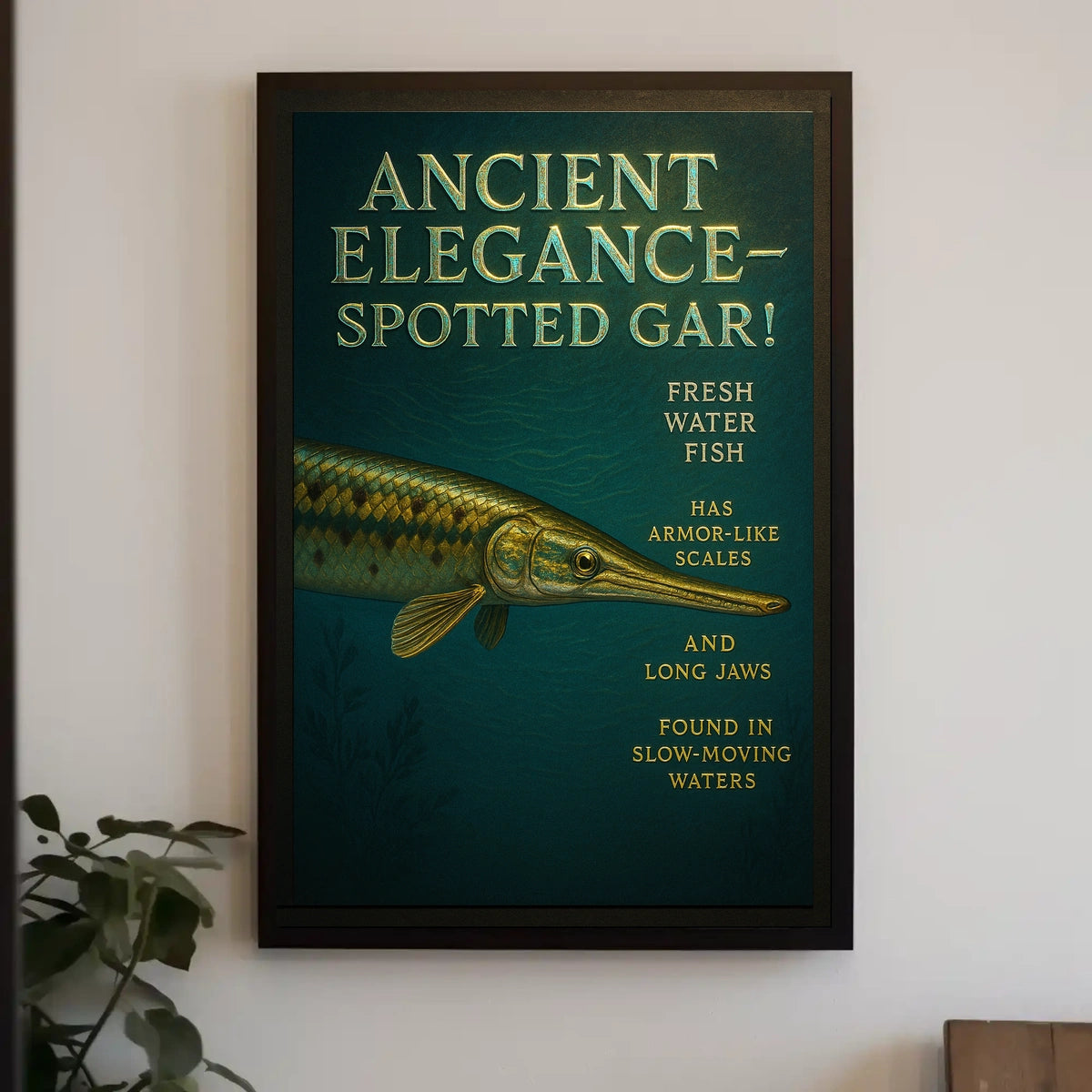 Ancient Elegance Spotted Gar Poster