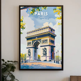 Arc de Triomphe Sunny Day Travel Poster