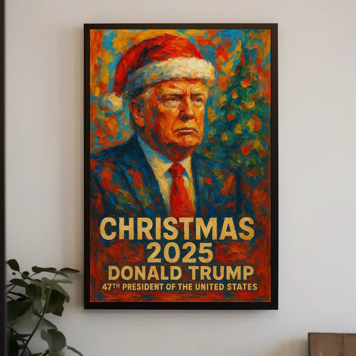 Christmas 2025 with Santa Hat Political or Propaganda Poster