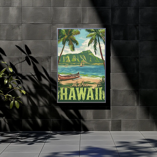 Vintage Poster Aloha Hawaii Beach