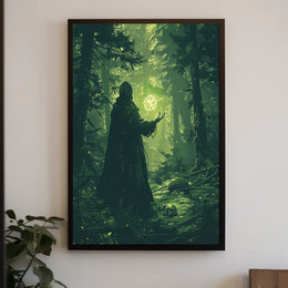Mysterious Enchanted Forest Ritual in Fantasy or Mythology Poster PosterGoat