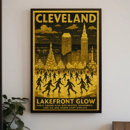 Cleveland Lakefront Glow Poster