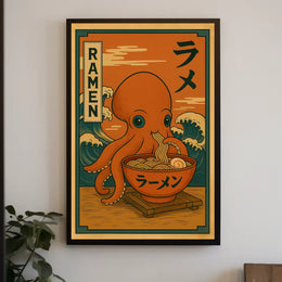 Octopus Ramen Delight Poster
