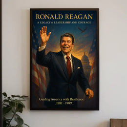 Ronald Reagan Vintage Patriotic Leadership Poster Art