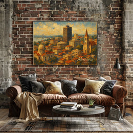 Monrovia Liberia African Cityscape Digital Painting Vibrant Cultural Heritage Travel Poster