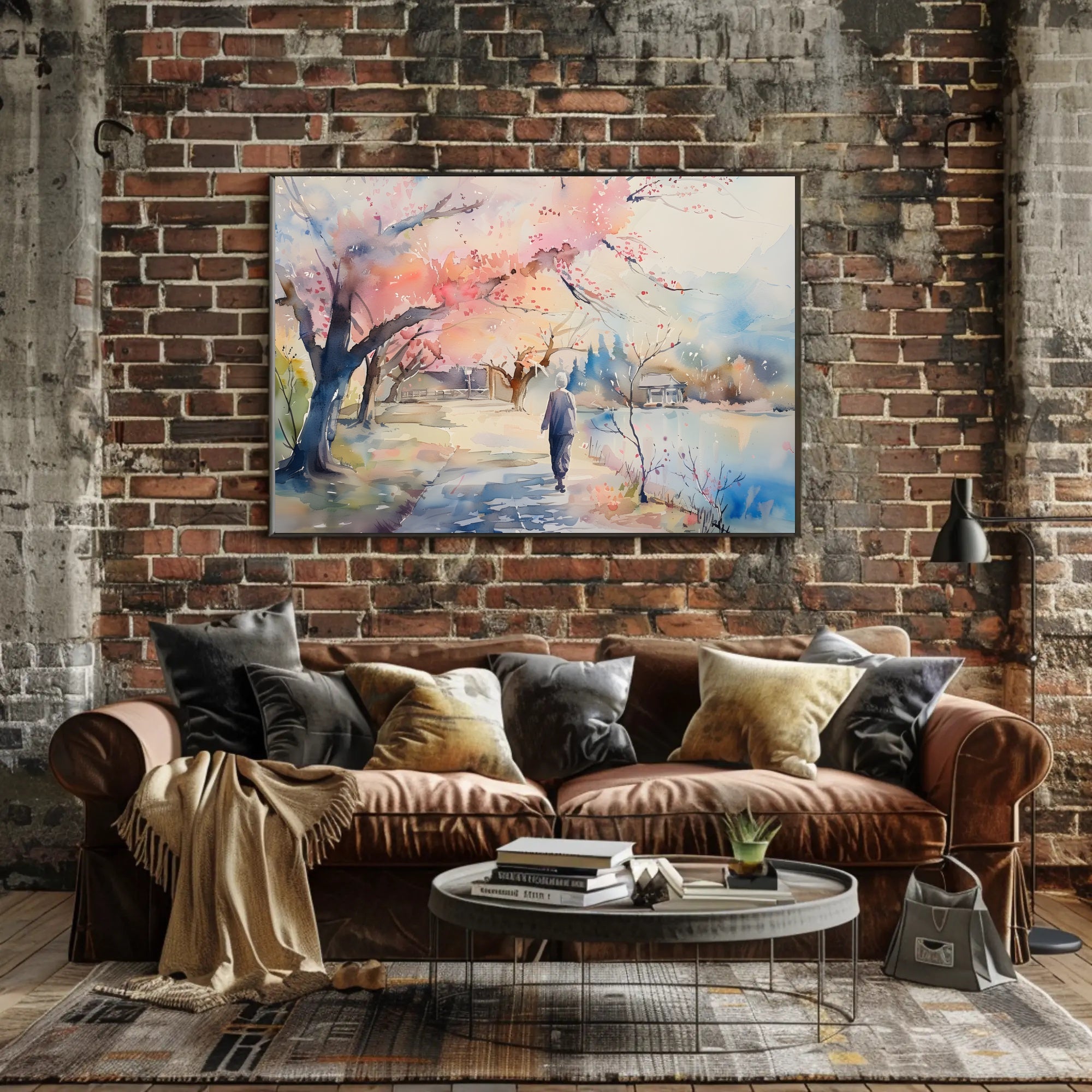 Serene Stroll Among Cherry Blossoms Poster