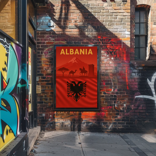 Albania's Historic Splendor Captured in Travel Poster