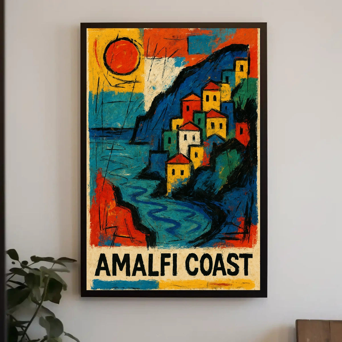Amalfi Coast Vibrant Seaside Art Poster For Home Decor