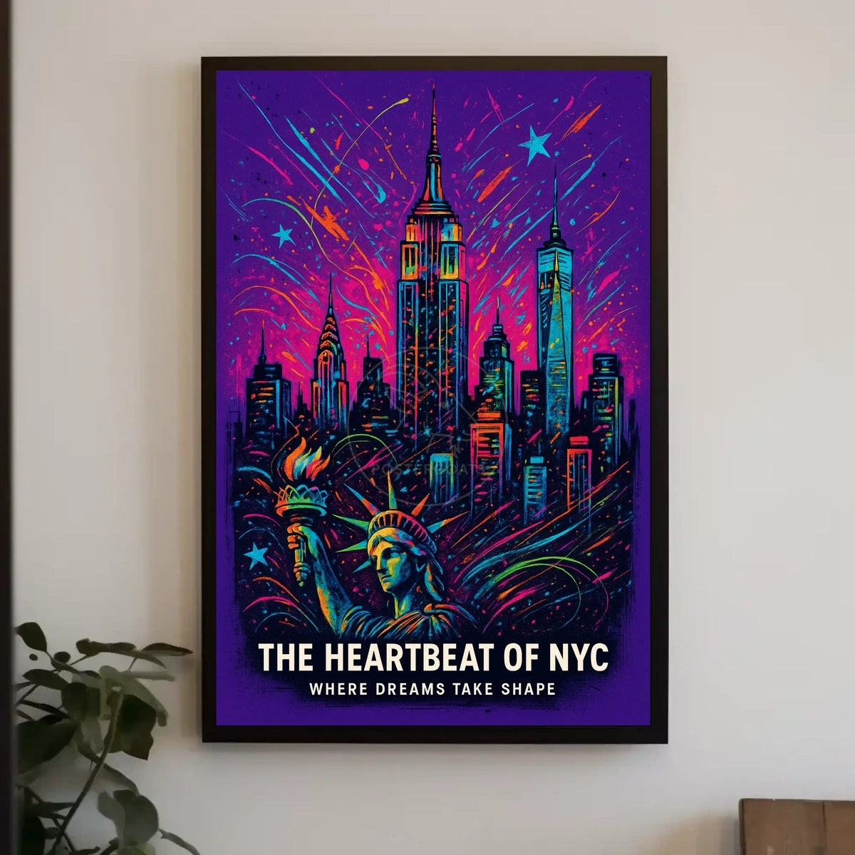 New York Dreamscape: Vibrant Cityscape Urban or Cityscape Poster
