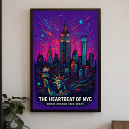 New York City Dreamscape Skyline Poster Modern Wall Art