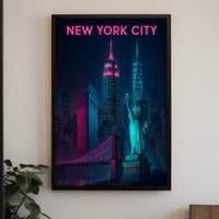 Neon Nights New York City Poster For NYC Lovers Home Decor