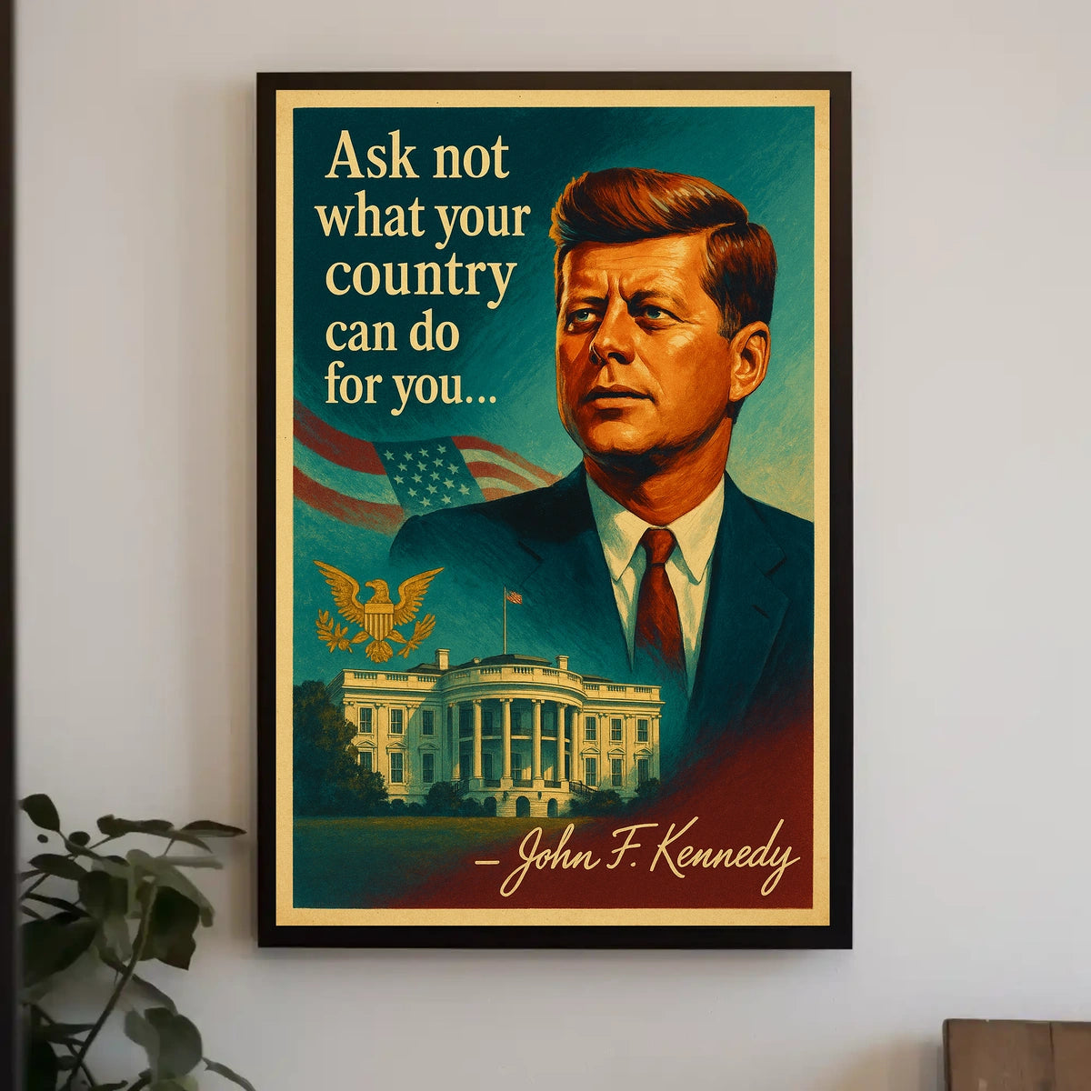 Vintage Patriotic Presidential Quote Poster Wall Art