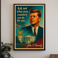Vintage Patriotic Presidential Quote Poster Wall Art