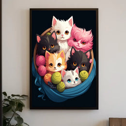 Basket Of Kittens Poster