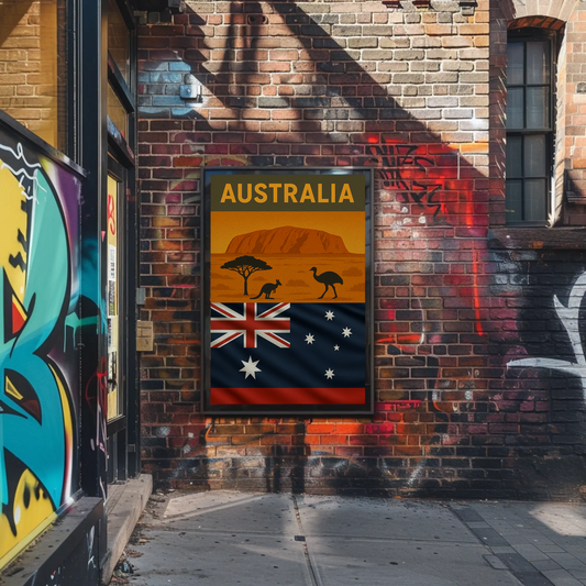 Explore Australia's Iconic Wonders: Uluru Travel Poster