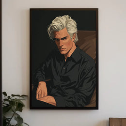 Mysterious Portrait In Black Poster