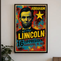 Abraham Lincoln 16th President of the United States Graffiti Pop Art Poster