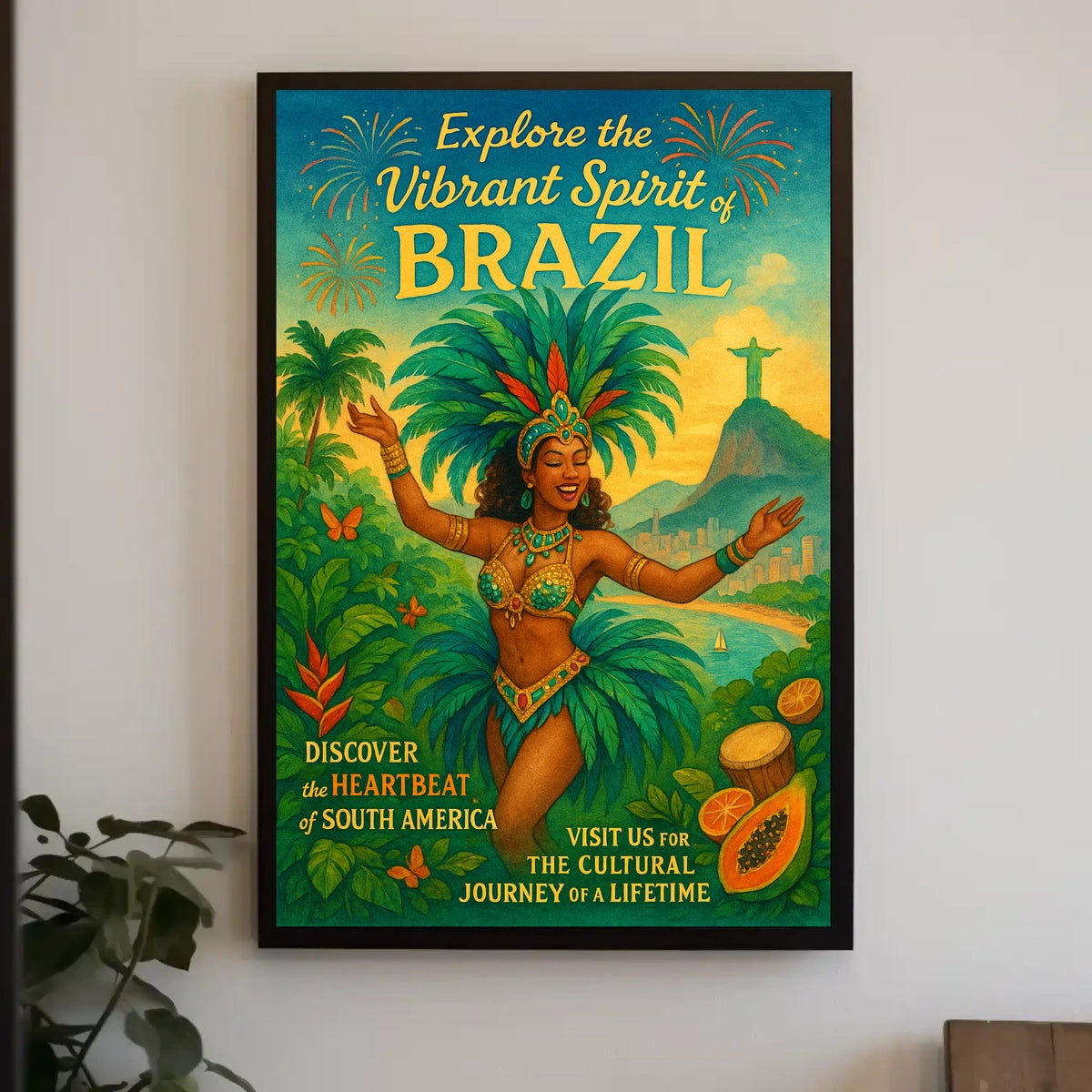Explore the Vibrant Spirit of Brazil Poster
