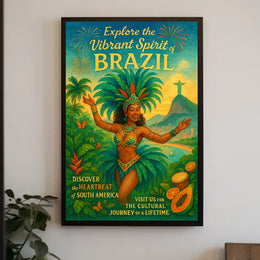 Explore the Vibrant Spirit of Brazil Poster