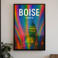Boise Idaho Vibrant Cityscape Digital Painting Poster