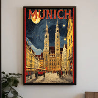 Munich Nightscape Poster