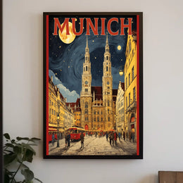 Munich Nightscape Poster