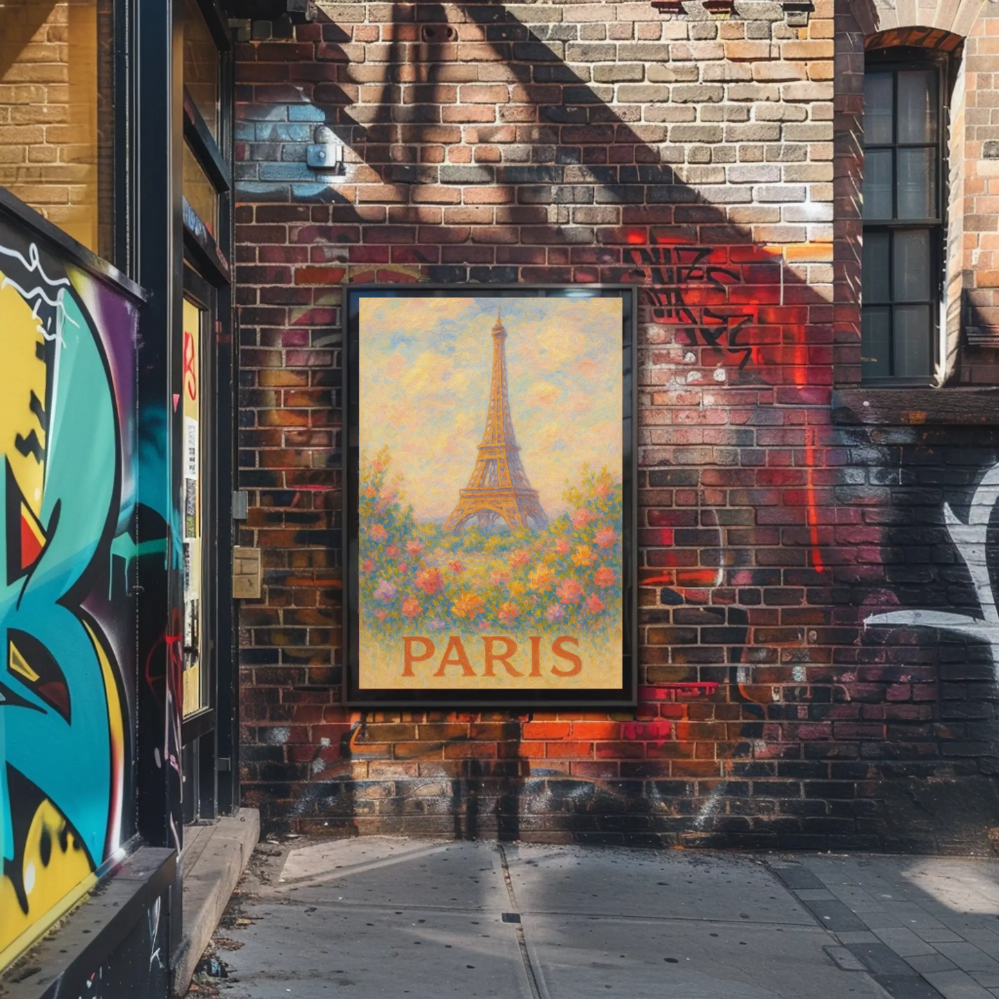 Paris Eiffel Tower Floral Pastel Art Poster Poster