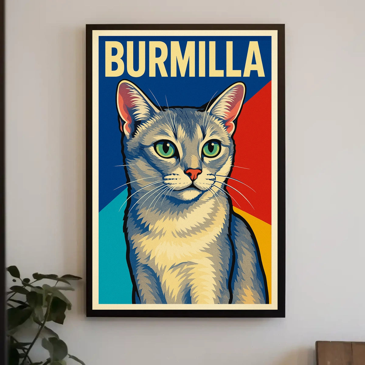 Burmilla Cat Portrait Poster
