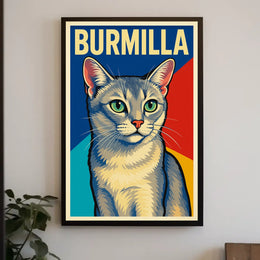 Burmilla Cat Portrait Poster