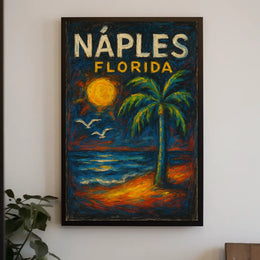 Naples Florida Poster Wall Art Coastal Beach Decor