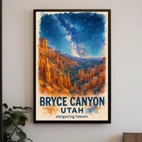 Bryce Canyon Nightscape: Stars and Hoodoos Art Print
